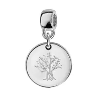 charms thabora en argent rhodié médaille suspendue gravée arbre de vie