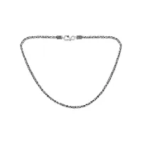 bling jewelry collier de bali en argent sterling byzantin fait la main, d'une Épaisseur de mm, oxydé, pour les femmes, 20 pouces, crochet indonésien fait en thaïlande.