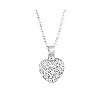 elli collier femme pendentif coeur avec zircone - (925/1000) argent