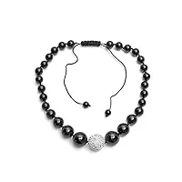 dazzlingrock collection collier ras-du-cou en perles de cristal swarovski avec boules disco blanches et noires à facettes unisexe réglable