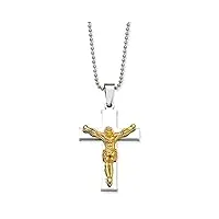 or en acier inoxydable ipg crucifix pendentif collier – 56 centimetres