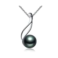 viki lynn perle de tahiti collier avec pendentif femme de perle noire de classe aaa et argent fin 925 vente seule les plus beaux bijoux fantaisies de cadeau noel femme