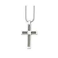chisel fil d'acier inoxydable et poli pendentif en forme de croix – 61 centimetres