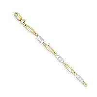 bracelet à maillons fantaisie en or 14 carats poli - fermoir mousqueton - bijoux cadeaux pour femme - 18 cm