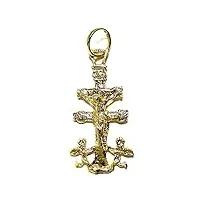 inmaculada romero ir croix pendentif crucifix en or caravaca 18 carats 20 mm. christ angels vierge inversée unisexe