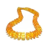 regali dalla russia - collier en ambre de la baltique - couleur : citron - vendu dans une boîte cadeau.