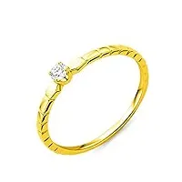 miore - bague solitaire - or jaune 9 cts - diamant 0.08 cts - t52 - my050r2