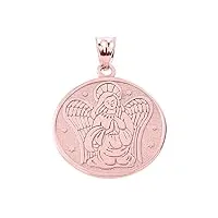 joyara pendentif - 10 ct 471/1000 double face protection en or rose pendentif charm ange