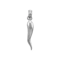 joyara collier pendentif - 14 ct or blanc 585/1000 maïsicello italienne collier pendentif corne charm (vient avec une chaîne de 45 cm)