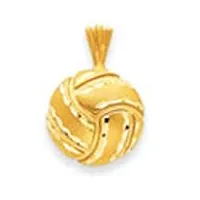 joyara pendentif - 14 ct 585/1000 satin or et de diamant -coupe volleyball pendentif charm