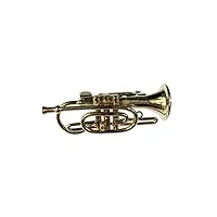 miniblings cornet broche badges bugle + boîte or trompette trompettiste - bijoux à la mode à la main i bouton pin pins