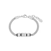 s.oliver bracelet en acier inoxydable caoutchouc dames bijoux de bras, avec cristal, 18+3 cm, argent, livré dans une boîte cadeau de bijoux, 9240135