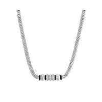 s.oliver collier en acier inoxydable caoutchouc dames, avec cristal, 42+3 cm, argent, livré en boîte cadeau de bijoux, 9240128