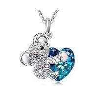 mega creative jewelry collier coeur bleu koala pour femme pendentif bijoux avec cristaux cadeau pour maman elle fille amie