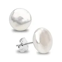 secret & you boucles d'oreilles en perles d'eau douce - perles de coin - montages en argent sterling 925 - disponible en 11-12 mm, 12-13 mm et 13-14 mm
