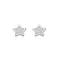 boucles d'oreilles enfant étoile avec zircon or blanc 9 caratscoffret cadeau - certificat de garantie - mondepetit