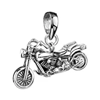 kuzzoi big bike moto argent pendentif pour chaînes en argent massif 925, massif pour colliers, très haute qualité et exclusive 361368-000