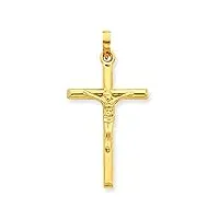 pendentif croix avec jésus 18 carats or jaune 750 unisexe, or jaune, pas de gemme