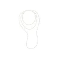 pearls & colors - collier sautoir de perles de culture d'eau douce semi-baroques 6-7 mm - qualite aa+ - colori blanc naturel - longueur 160 cm - bijou femme classique