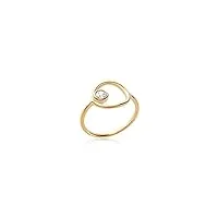 tata gisele © bague anneau en plaqué or et oxydes de zirconium - cercle 12 mm - sachet velours luxe offert (52)