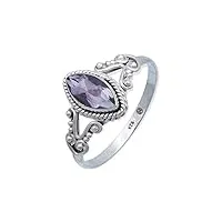 bague argent 925 sterling améthyste violette anneau véritable argent femme (no.: mrg-123-51)