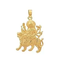 shine jewel déesse ma durga pendentif indien dã © cor hindou puja idole argent sterling 925 pour femme jaune