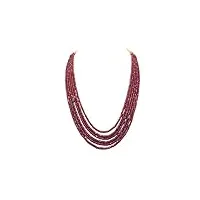 rajasthan gems collier de perles en verre à facettes avec rubis rouge 489 carats