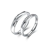 sassu fine endless love couple anneaux swarovski oxyde de zirconium argent 925 réglable anneaux alliances promise anneaux (bagues de couple)