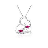 collier flamant rose en argent sterling 925 avec pendentif en forme de cœur romantique pour femmes et filles, argent sterling, cristal