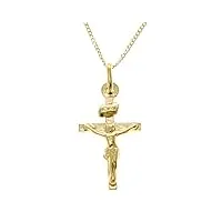 collier avec pendentif en forme de croix en or 9 carats avec chaîne de 45,7 cm et boîte cadeau