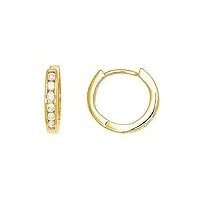 boucles d'oreilles créoles - diamants or jaune 18 carats - lucky one bijoux