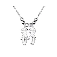 custom4u bijoux personnalisés collier pendentifs 2 garçons enfants prénoms