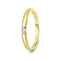 miore bague pour femmes bague de fiançailles solitaire avec diamant 0.05 ct en or jaune 8 carat / 333 or, bijoux