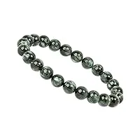eledoro powerbead bracelet de perles en pierres précieuses véritables chakra 8 mm, 17 centimeters, pierre précieuse pierre précieuse véritable séraphinite naturelle, seraphinite.