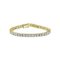 bling jewelry 12.00 ct prong basket set solitaire round cubic zirconia aaa cz tennis bracelet pour femmes prom bride 14k or jaune