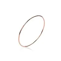 tata gisèle bracelet jonc en plaqué or rose 18 carats - fil rond 2 mm - sachet velours offert (62)