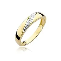 ring4you2 bague de fiançailles pour femme en or 585 14 carats avec diamants naturels véritables