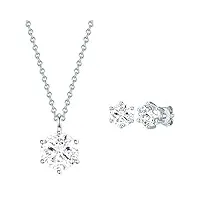 rafaela donata set collier + boucles d'oreilles pour femme en 925 argent sterling orné de cristaux swarovski®