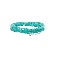 rainbow safety bracelet pour femme multi tour pierres naturelles agate amethyste l'oeil de tigre amazonite quartz lapis lazuli jaspe br (brazil amazonite faceted)