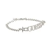 guess bracelet jewellery curb chain logo & stars, taille unique, métal, pas de gemme