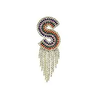 broche new tassel lettre s broches pour femmes unisexe strass sparkling party casual broche pins cadeaux