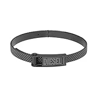 diesel bracelet pour homme en acier, longueur : 180-195mm, largeur : 10.5mm, hauteur : 1.5mm bracelet en acier inoxydable gunmetal, dx1358060