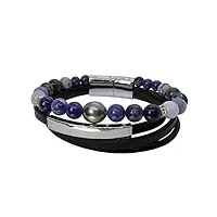 inspiration in blue: bracelet homme perle de tahiti et pierres bleues bro8552