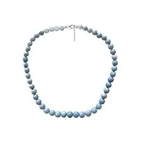 eledoro collier en véritable opale bleue pour femme en argent 925 48 cm de long, véritable opale bleue du pérou, opale