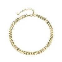 leonardo jewels 023052 collier milanais en acier inoxydable doré 40-47 cm de long pour femme, 40 cm, acier inoxydable, pas de gemme
