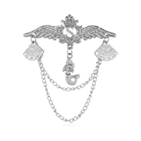 kiansla broches broche broche rétro style marine diamant ailes d'ange gland chaîne broche accessoires s sirène costume accessoires badge