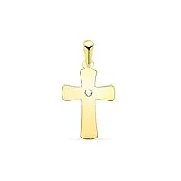 inmaculada romero ir croix pendentif gold 18k unisexe 20 mm. circonite lisa center flat shine