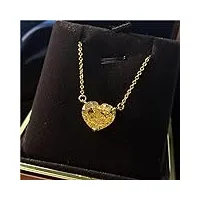 obcpd coeur coupé 6ct topaze collier 100% real 925 sterling silver wedding pendentif collier pour femmes bijoux de mariée