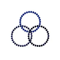 nàgàrjuna - set de 3 bracelets porte bonheur - agate bleue - lapiz lazuli - oeil de faucon - elastique haute résistance - bijou unisexe