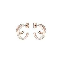 ted baker - boucles d'oreilles helias à double anneau de cristal (ton or rose/cristal)